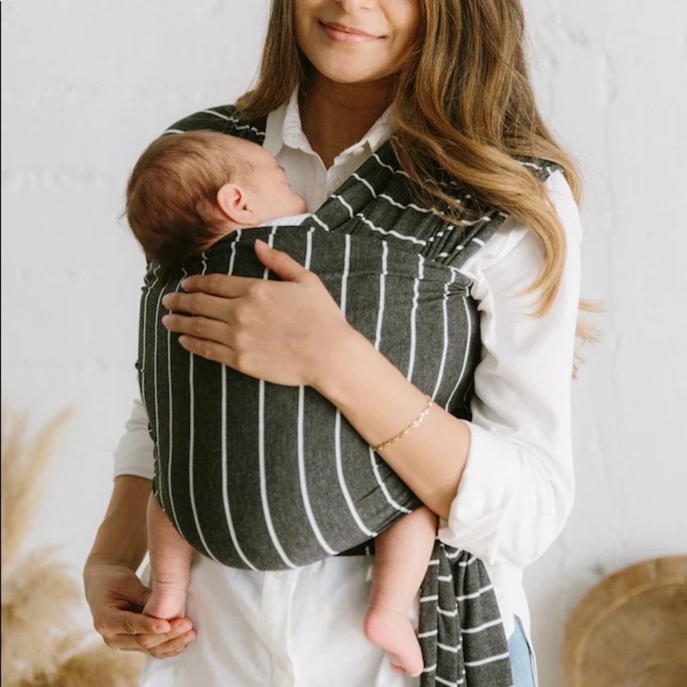 Solly Baby Wrap—Magnolia Stripes—White&Grey